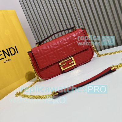 Replica Fend1 Red FF Baguette Crosbody Bag